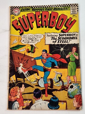 Superboy 134 DC Comics Silver Age 1966 reader copy Est 3.0 G/VG