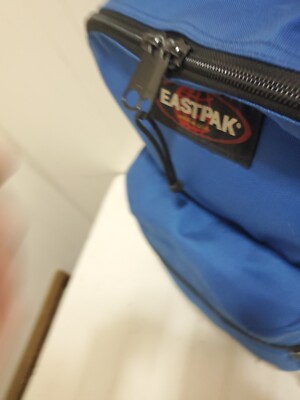 Vintage 80s 90s EASTPAK Blue Backpack Made in USA Suede