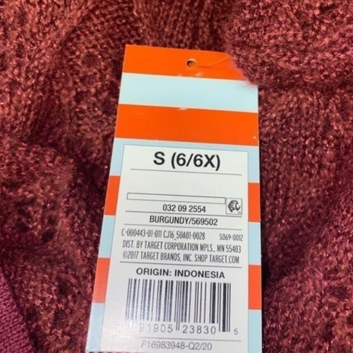 Cat & Jack Girls Sweater Dress Red Knee Length Half Sleeve Scoop Neck Knit S New - Picture 3 of 5