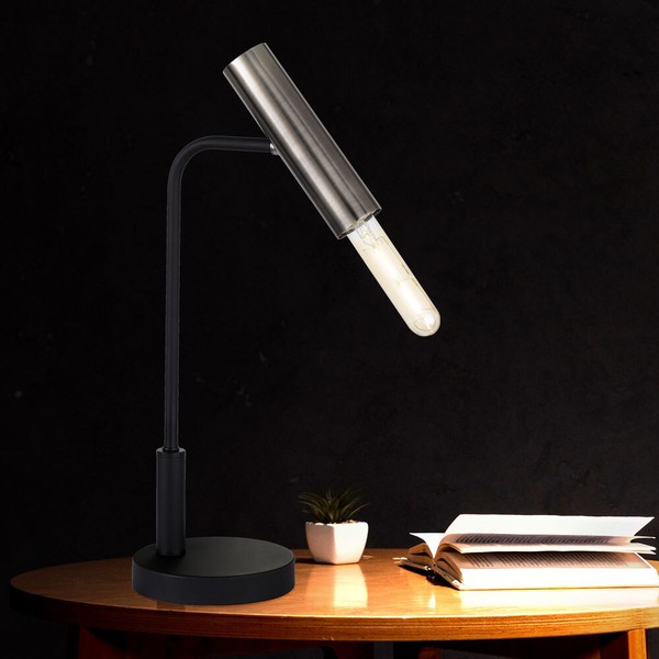 Schreib Tisch Lampe Wohn Zimmer Leuchte Spot Nacht-Licht Verstellbar Schwarz-image