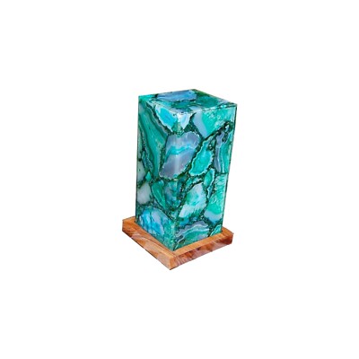 Beautiful Green Agate Night Lamp - Decorative Agate Table Lamp for the Bedroom