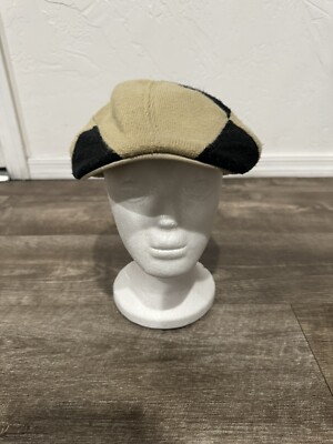 GOORIN TWO TONE BLACK AND BEIGE FLAT CAP SIZE LARGE 9