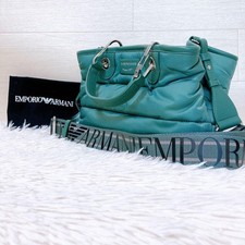 Borsa a tracolla unisex 2 vie Emporio Armani trapuntata nylon verde autentica