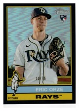 2025 Topps Heritage Chrome Black Refractors #589 Eric Orze /76 - NM-MT