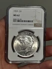 1923- P Peace Silver Dollar MS62 NGC