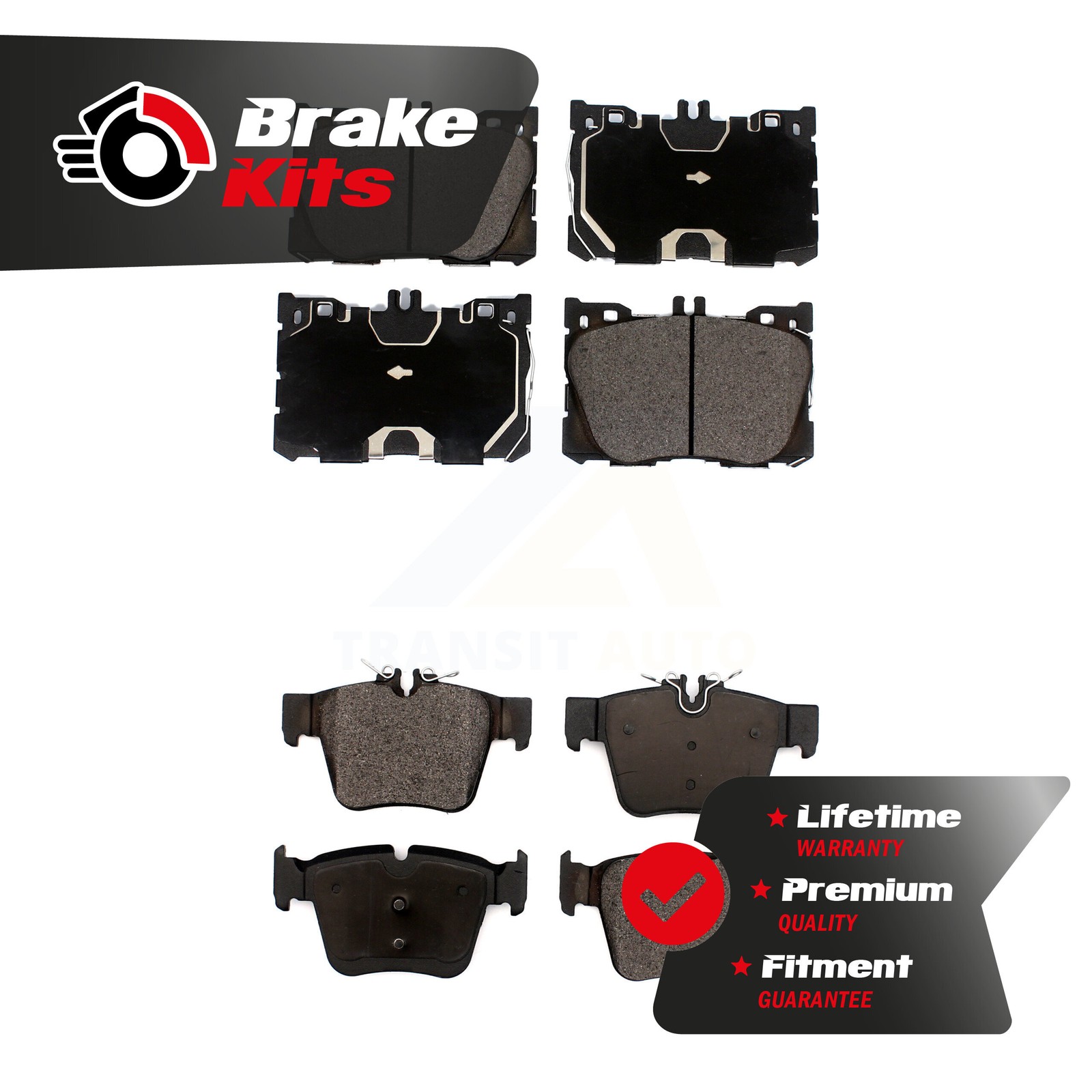 Front Rear Ceramic Brake Pads Kit For 2016-2021 Mercedes-Benz GLC300