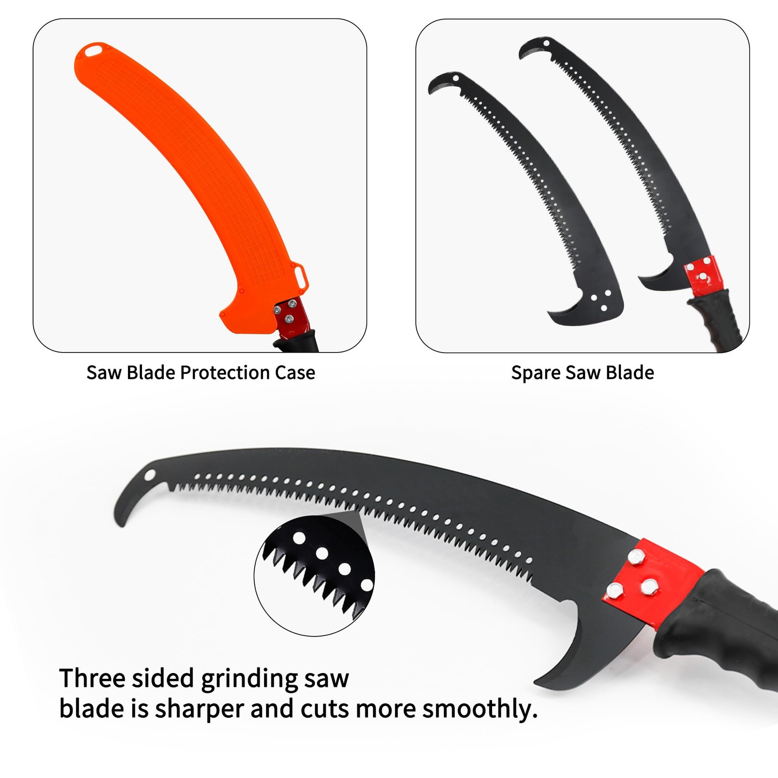 26 Feet Tree Pole Pruner Manual Branches Trimmer Extension Cut Tree Branch Ga...