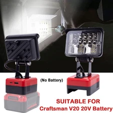 LED Work Light Fits For Craftsman 20V V20 Li-Ion Battery Portable w/USB Cordless