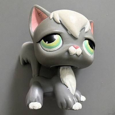 Littlest Pet Shop Authentic LPS #NO NUMBER Grey Angora Cat Long Hair