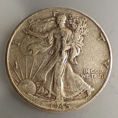 1945 Walking Liberty Silver Half Dollar | Philadelphia | Choice VF/XF