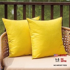Outdoor Waterproof Throw Pillow Covers Set of 2 18" x 18" Pack of 2 Yellow