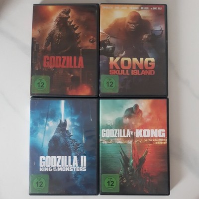 Godzilla 1+2, Kong: Skull Island + Godzilla vs Kong im Set # 4-DVD-NEU