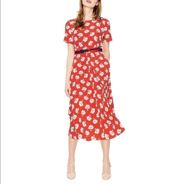 Women Boden Dress Red Viscose 44 / XXL / 52
