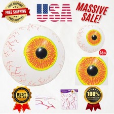 Giant Inflatable Eyeball Decoration - 16 Inch PVC Spooky Halloween Fun