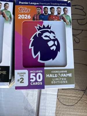 2026 Topps Premier League Super Tin #2 (Sealed) 50 Cards + 3 HOF LE Cards