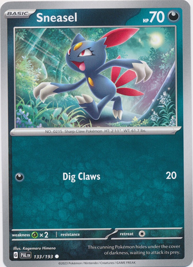 Sneasel - 133/193 - Common (Near Mint) Paldea Evolved - Darkness Pokémon