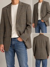Vintage Tommy Hilfiger Wool Blazer Mens 44R Glen Plaid Dillard s Sport Coat