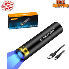 UV Black Light Flashlight Mini 365Nm - Rechargeable USB Strong Ultraviolet LED