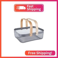 AJIODA Metal Mesh Steel Basket, Storage Organizer Basket Garden Harvest Basket M