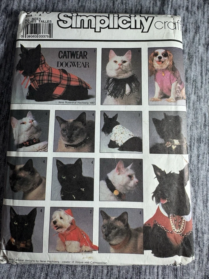 🌺 SIMPLICITY #8416 - SUPER CUTE CATWEAR - DOGWEAR - COATS & COLLARS PATTERN FF - Image 2 of 4