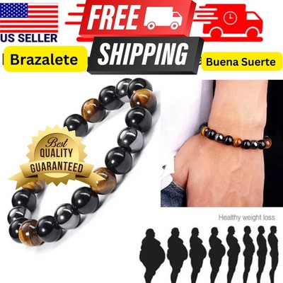 Pulsera triple protección para el Dinero, Salud y Amor Bracalete de La Suerte