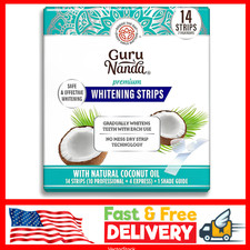 Gurunanda Teeth Whitening Strips with Coconut Oil-14 Enamel Safe Strips