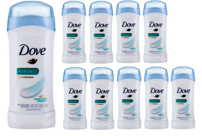 Lot of 10. Dove Antiperspirant Deodorant Stick Sensitive Moisturizers 2.6 oz Ea.
