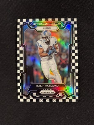 2023 PANINI PRIZM FOOTBALL BLACK WHITE CHECKER KALIF RAYMOND