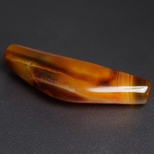 Oversized Natural Banded Agate Dzi Bead,Vintage Tibetan Collector Bead 41.4g