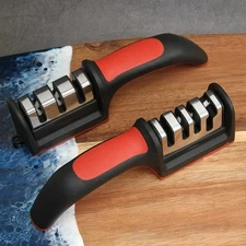 4-Stage Kitchen Knife Sharpener | Professional Tungsten +Ceramic Sharpening Tool