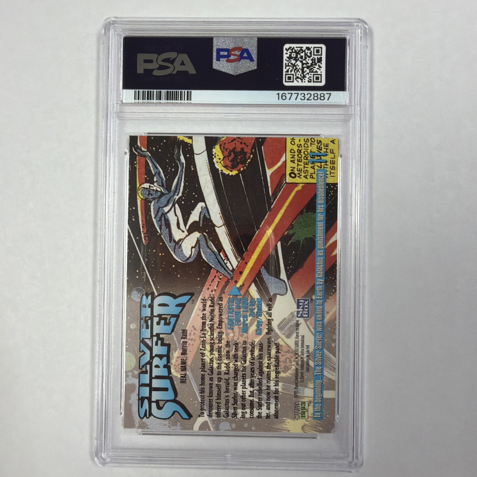 1993 Marvel Masterpieces SILVER SURFER #11 PSA 9 Mint Avengers MCU New Case view 2