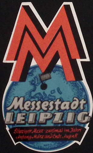 Leipzig Trade Fair Leipzig Germany Vintage Die Cut Label 5"H