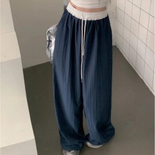 Y2K Gothic Wide Leg Pants Women's Drawstring Hip Hop Lady Baggy Cargo Pants Hot