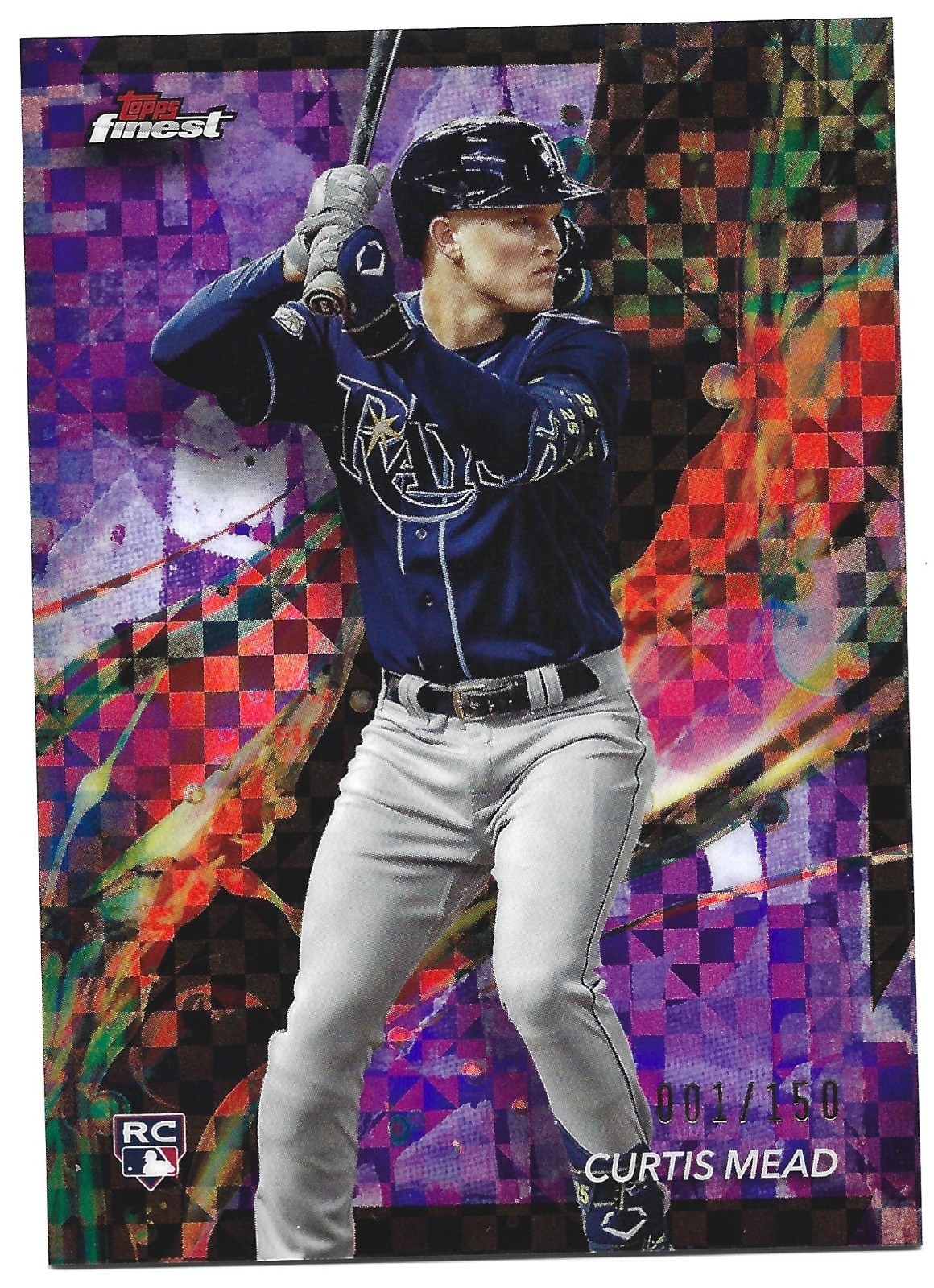 2024 Topps Finest 78 Curtis Mead RC 001/150 Purple Checkerboard Refractor Rookie