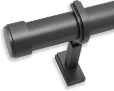 BlastHome Luxury MATTE GRAPHITE 12ft Custom Curtain Rod 1 1/4" Diameter