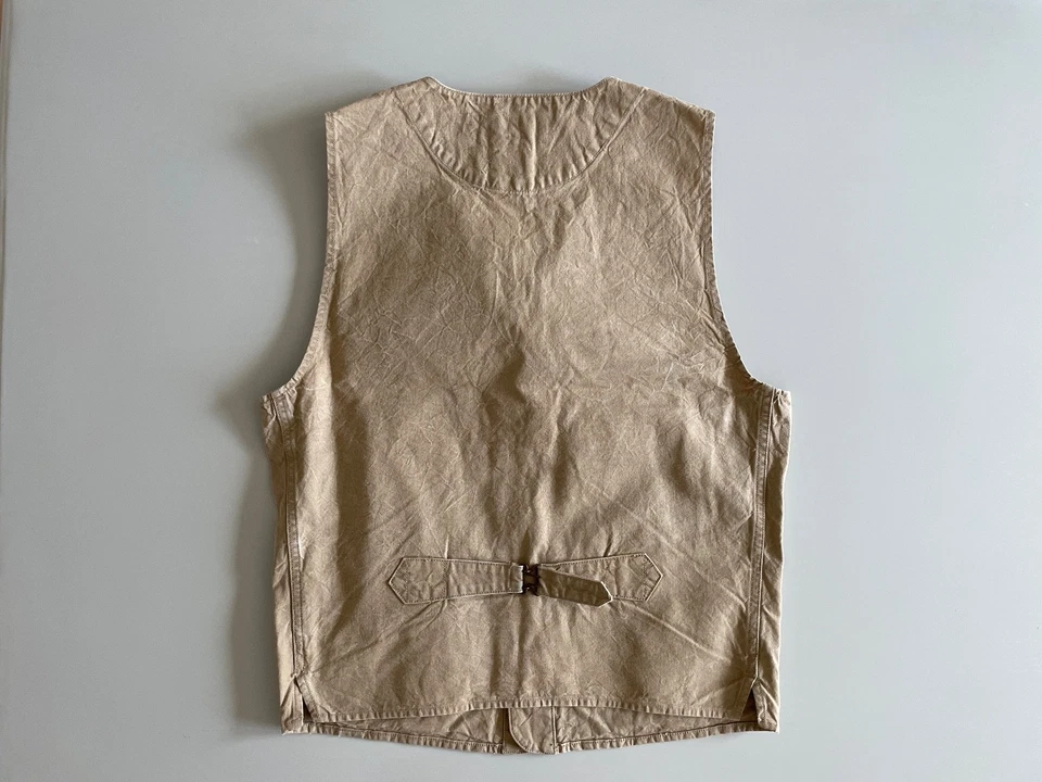 Double RL Ralph Lauren RRL Mens Western Cotton Canvas Vest Tan Size S - Image 3 of 4
