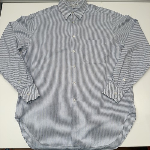 Armani Collezioni, Vintage Giorgio Armani LE COLLEZIONI Blue White Striped Cotton Dress Shirt 15 38
