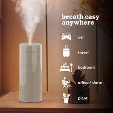 Homedics Rechargeable Portable Ultrasonic Humidifier Breathe Better USB Powered