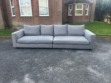 Camerich Clouds Modular Large 4 Seater Narrow Straight Sofa In Grey Fabric