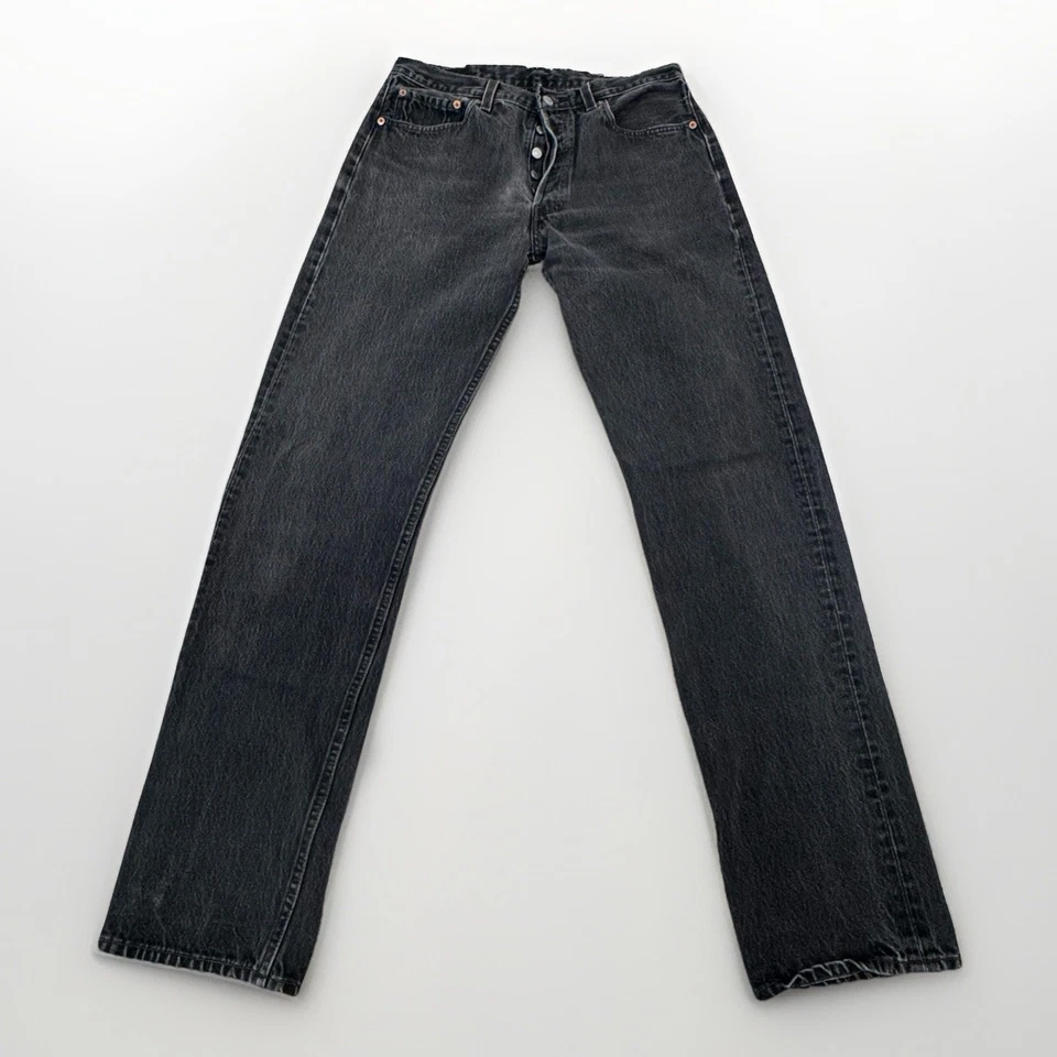 Vintage 90s Levi’s 501 XX Made in USA Button Fly Black Jeans Men’s 33x34 (32x32) - Image 2 of 4