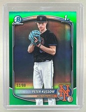 Peter Kussow 2025 Bowman Chrome Draft #BDC-179 Green Refractor 1st RC /99