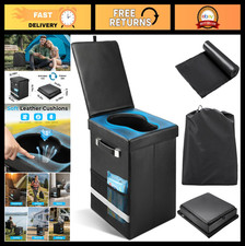 XL Portable Toilet for Camping, Hiking, Beach - Tall Travel Potty with Lid  Bag