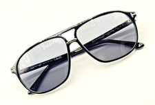 Tom Ford Sunglasses Bruce TF1026 01D Black Pilot Frame Polarized Smoke Lens 61mm