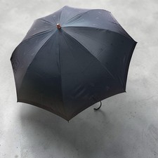 BURBERRY Shadow Horse Print Folding Umbrella 22" Navy Carbon Fiber Japan Rare