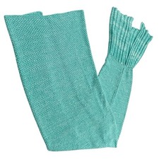 Mermaid Tail Teal Knit Blanket 72 Adults Kids Good Condition
