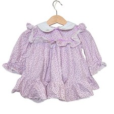 Baby Girl Toddler Vintage Lavender Dress Ruffles Size 6 Months