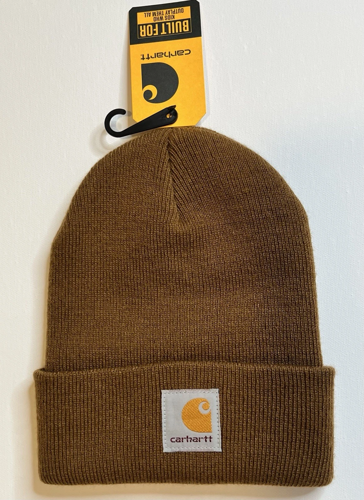 Carhartt Toddler Brown Beanie Acrylic Watch Hat Ribbed One Size NWT