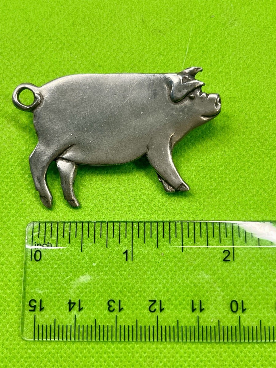 Vintage Pig Brooch Lot Seagull Pewter Ceramic Farm Animal Pins View 4