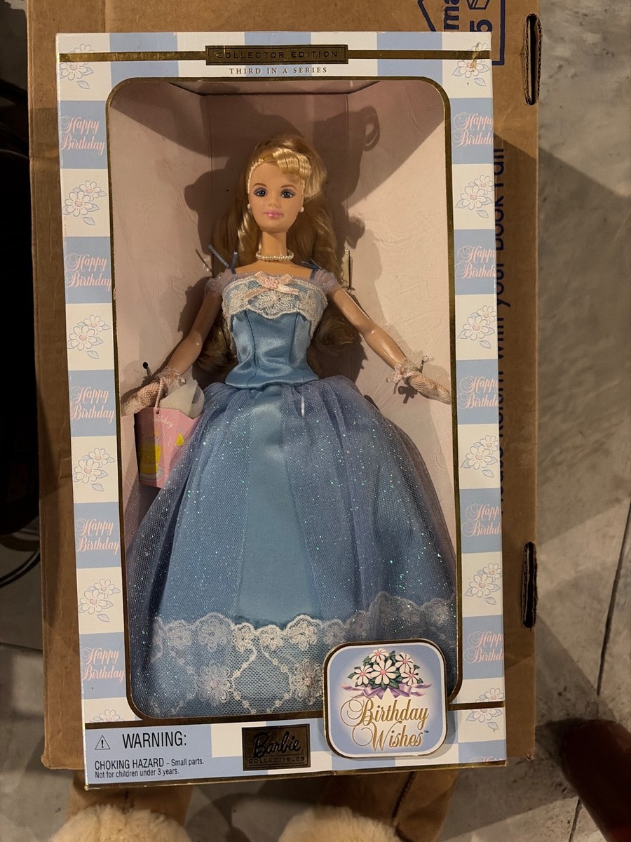 Barbie Birthday Wishes In Blue Dress Collector Edition Doll 2000 Mattel New