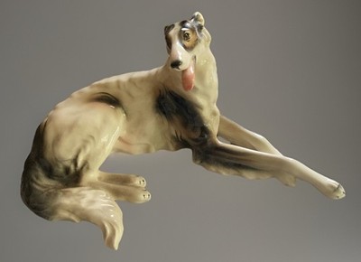 Vintage BORZOI WEIN KERAMOS AUSTRIA DOG Russian Wolfhound